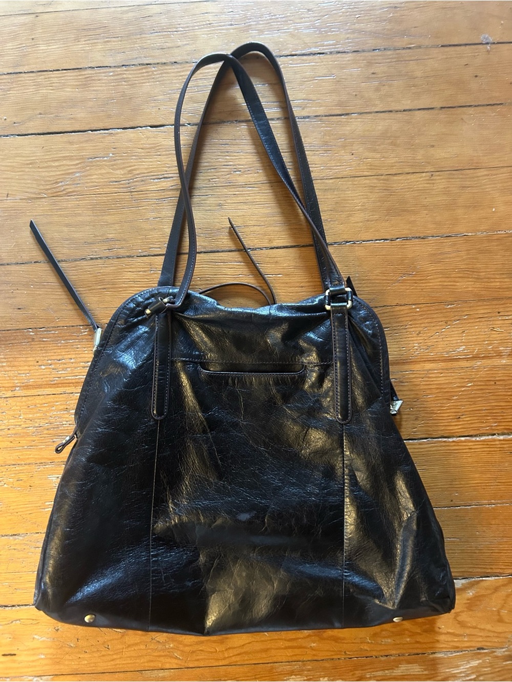 HOBO Black Leather Shoulder Bag - Women's Tote - Picture 7 of 16